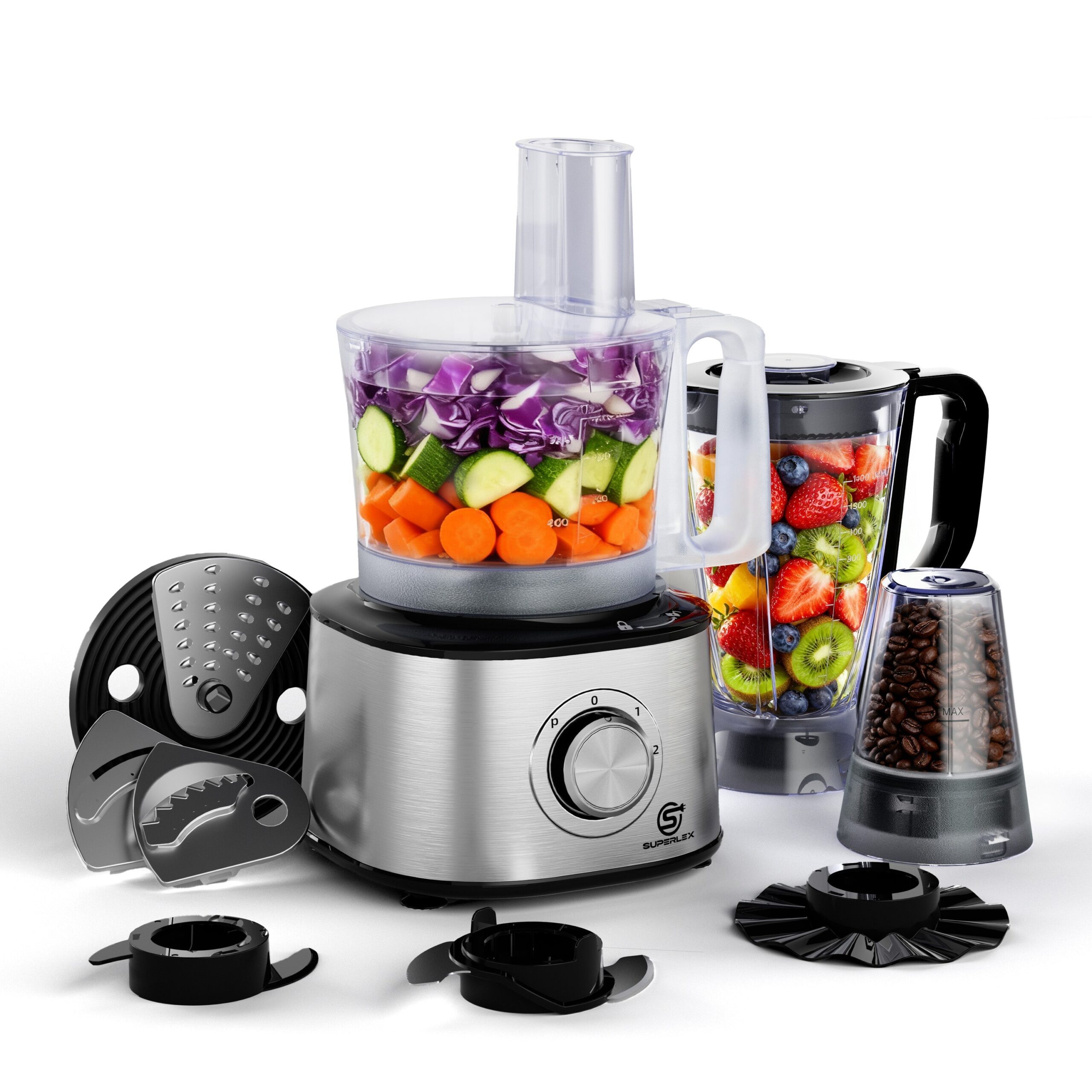 Compact Stainless Steel Food Processor with 1.75L Jar & Multi-Function Blades - Image 8