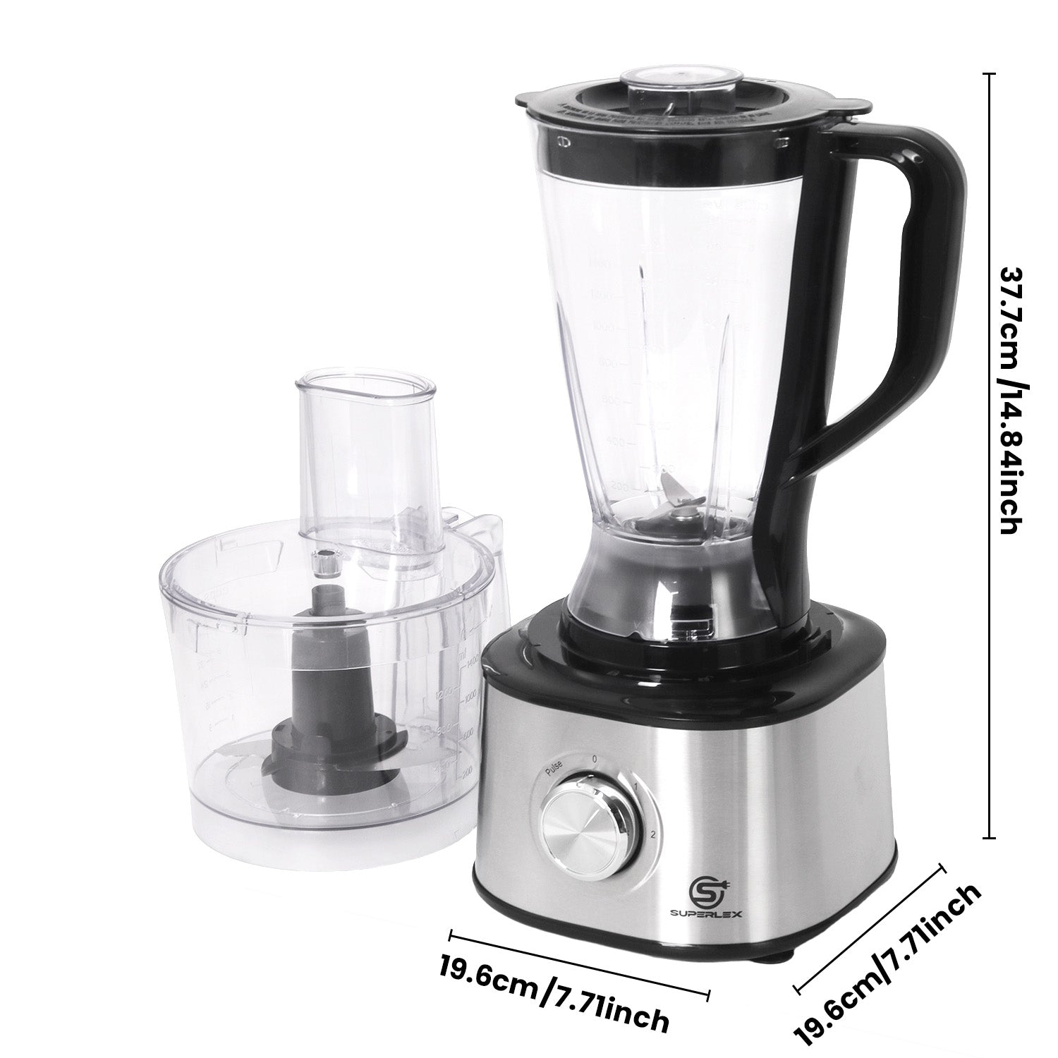 Compact Stainless Steel Food Processor with 1.75L Jar & Multi-Function Blades - Image 11