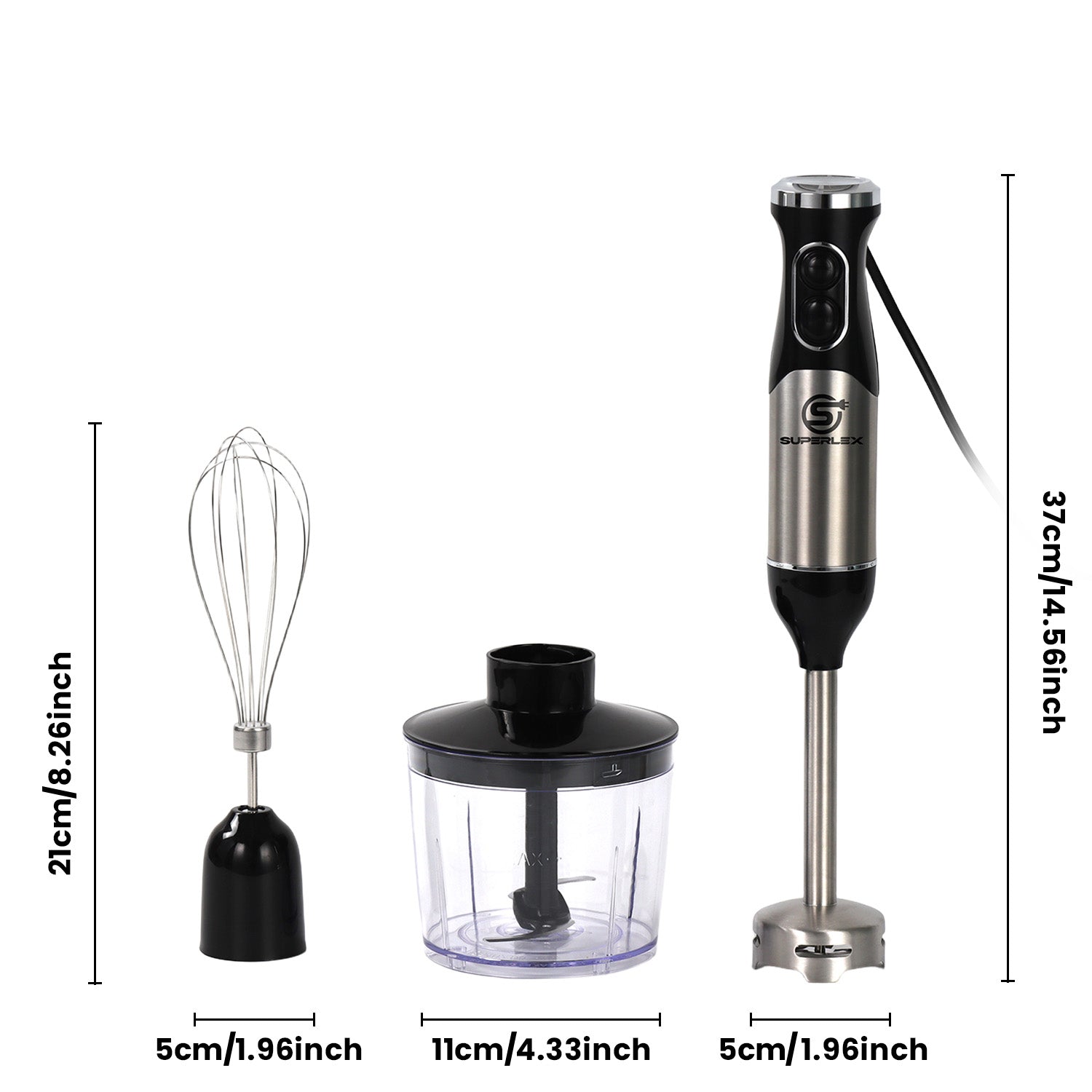 3-in-1 Hand Blender with 350W Motor & 304 Stainless Steel Blades - Image 12