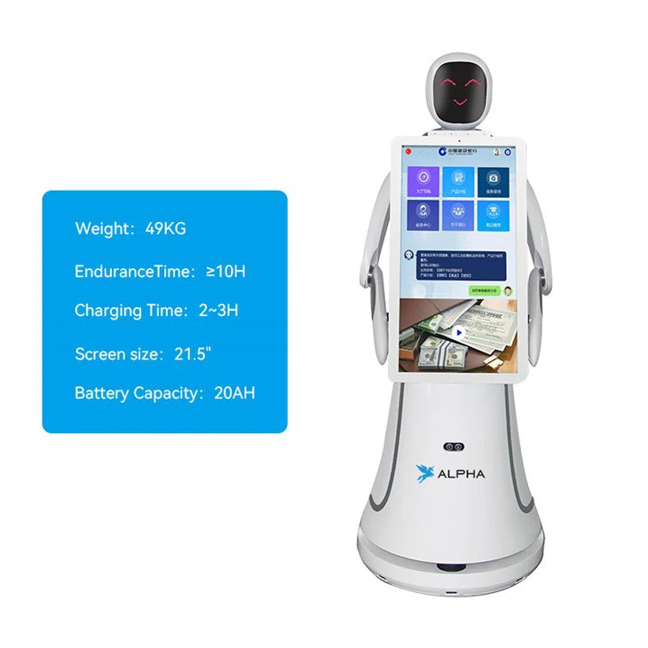 Alpha Robotics Airport Guiding Robot Amy – Multilingual AI Travel Assistant with 21.5-inch Touchscreen - Image 4